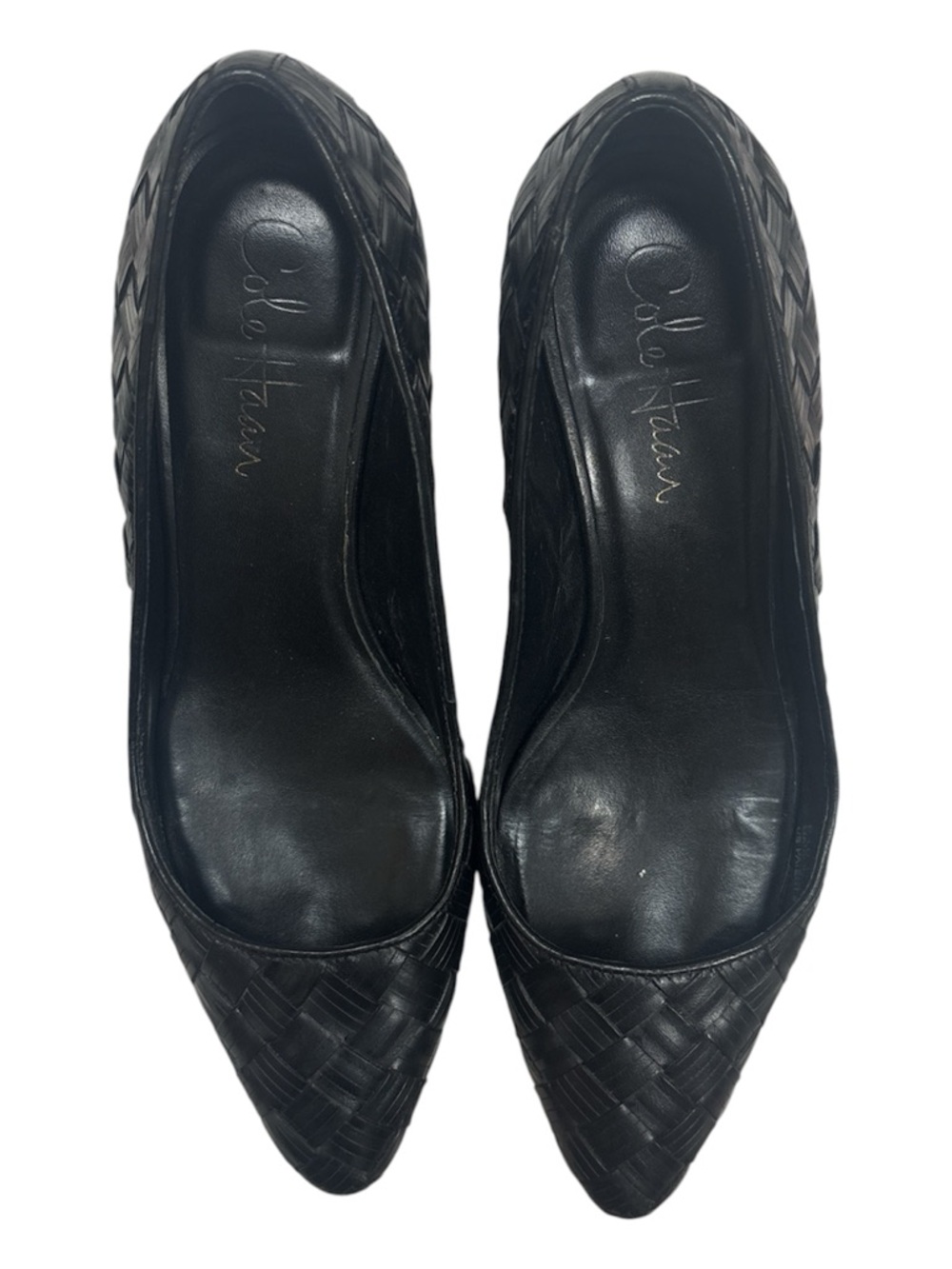 Cole‎ Haan Black Woven Pointed Toe Heels